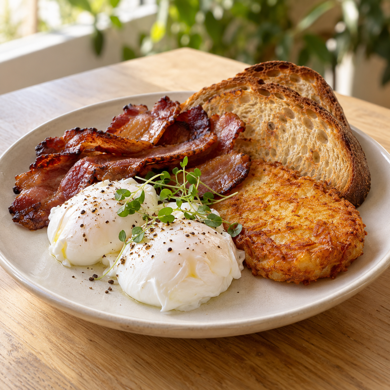 Classic Bacon & Eggs with Hash Browns