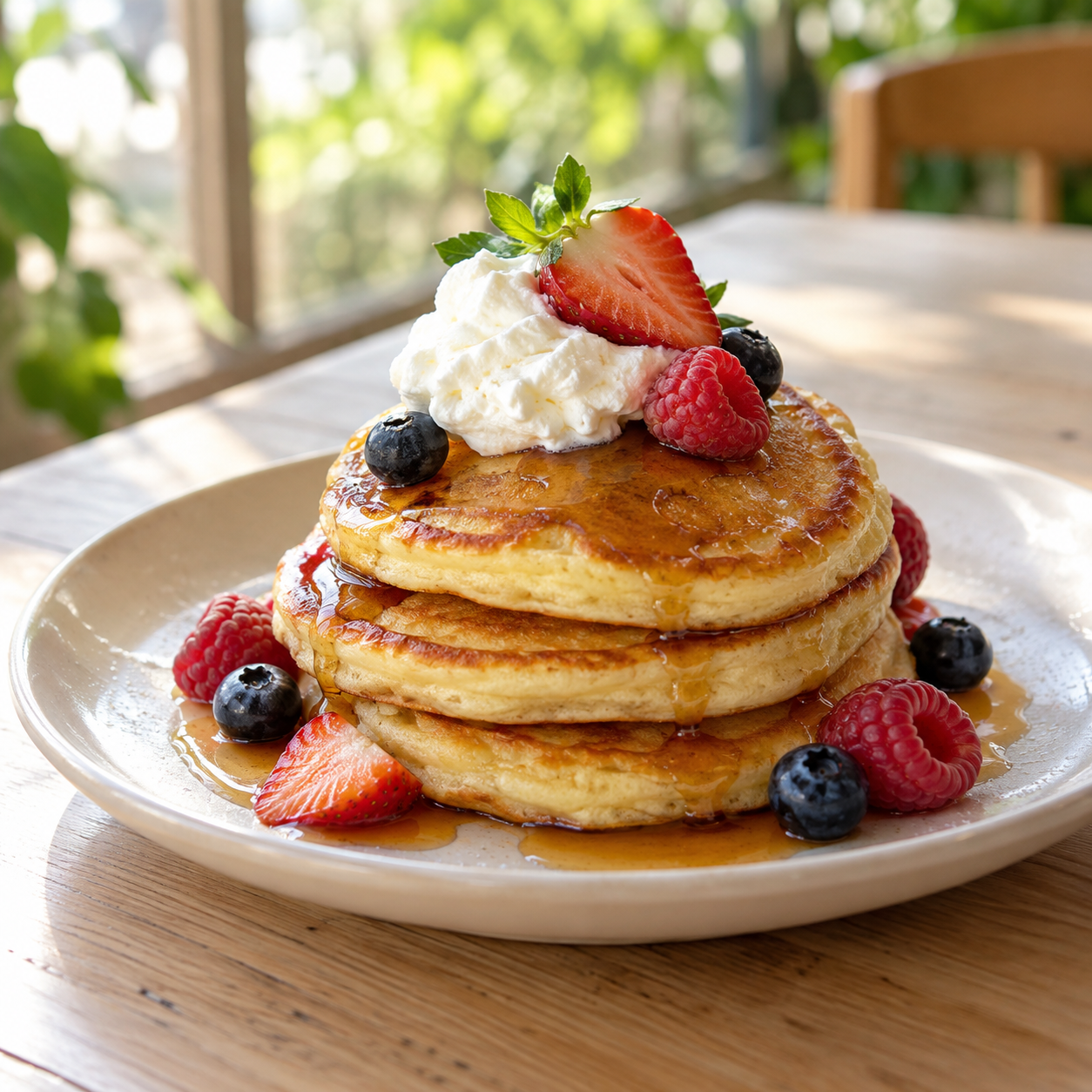 Golden Fluffy Pancakes or Waffles