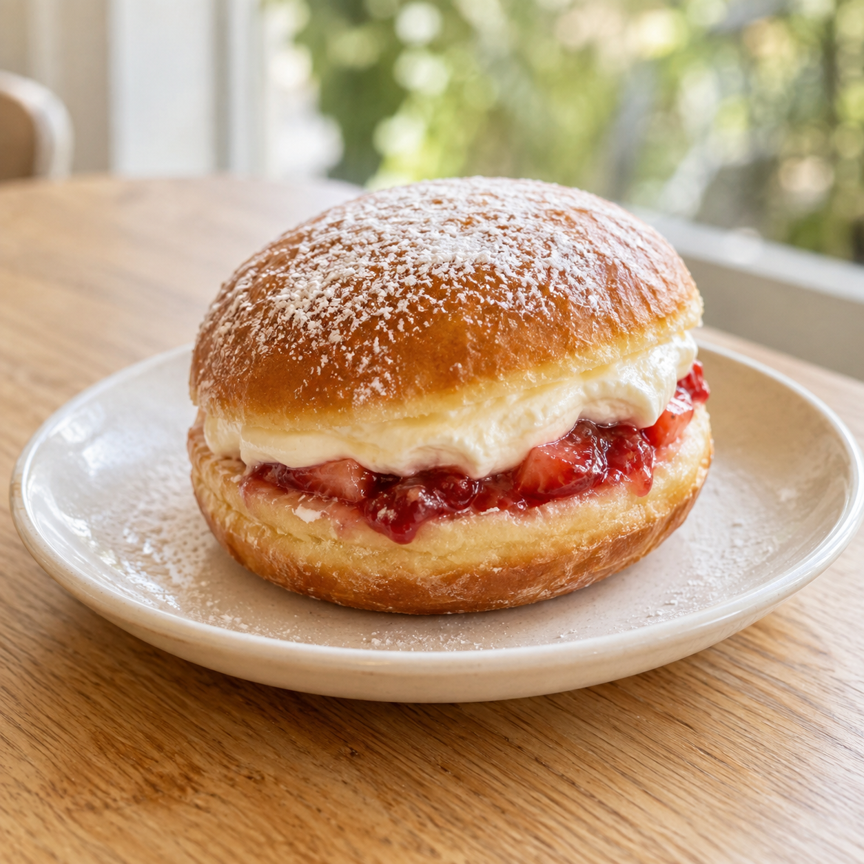 Strawberry Cream-Filled Donut