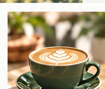 Latte in a green cup
