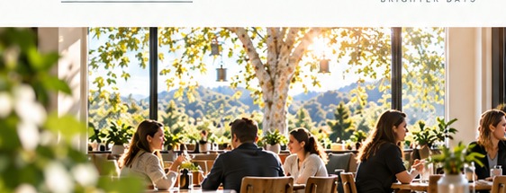 Friends gathering inside the cafe