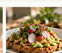 Fresh seasonal cafe dish